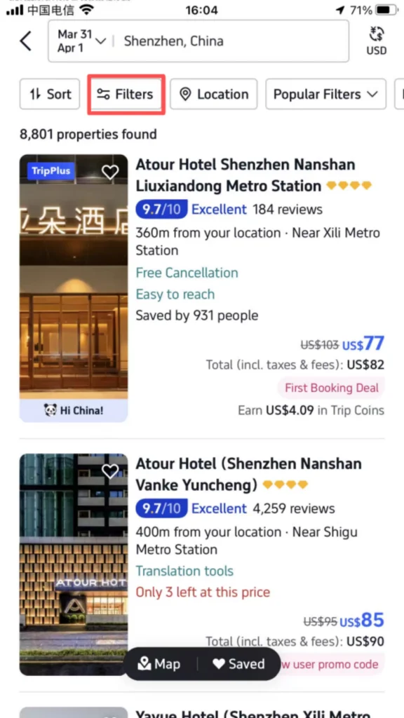 Hotel Results