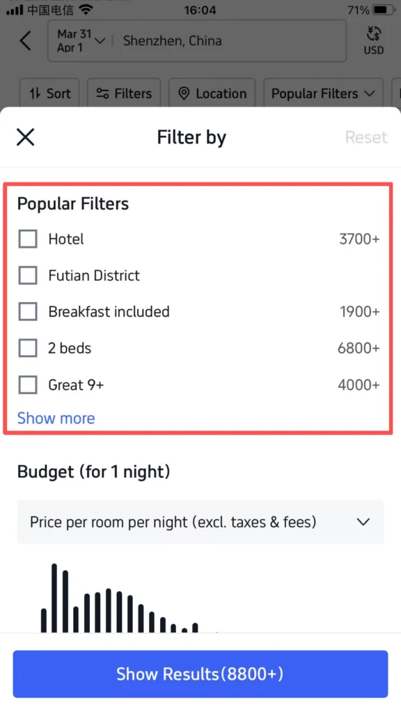 Hotel Filters